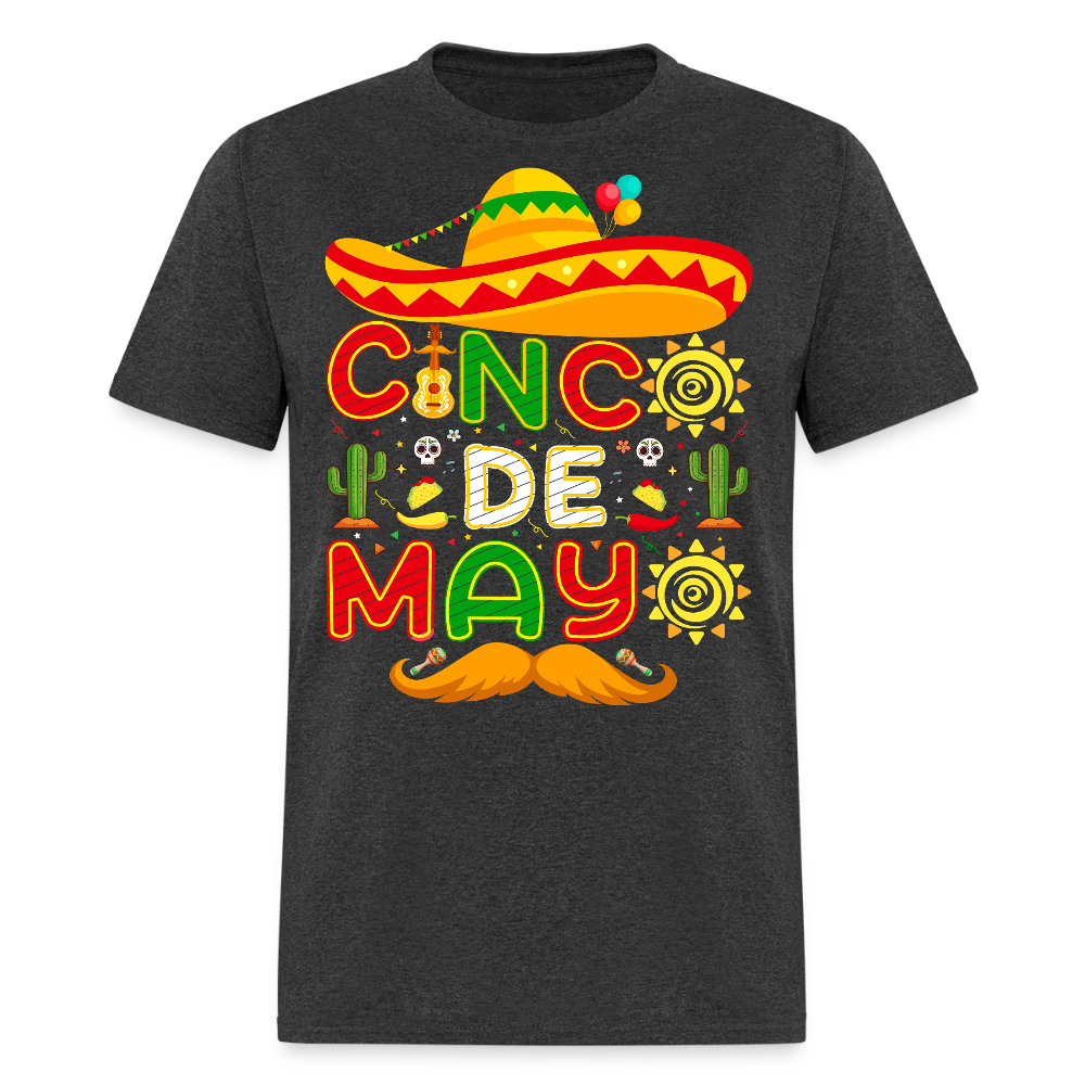 Mexican Fiesta Celebration Tee Cinco De Mayo Party T-shirt - heather black