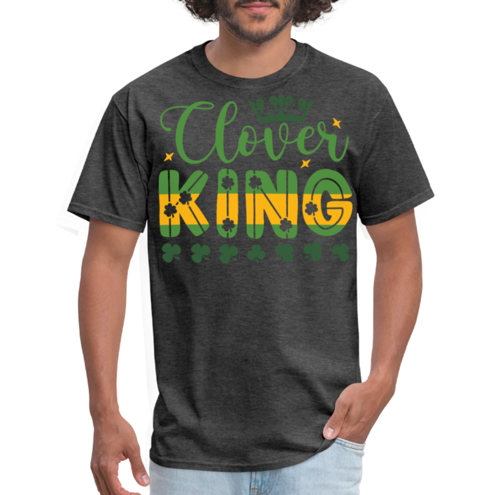 St Patrick’s Day Clover King T-shirt - heather black