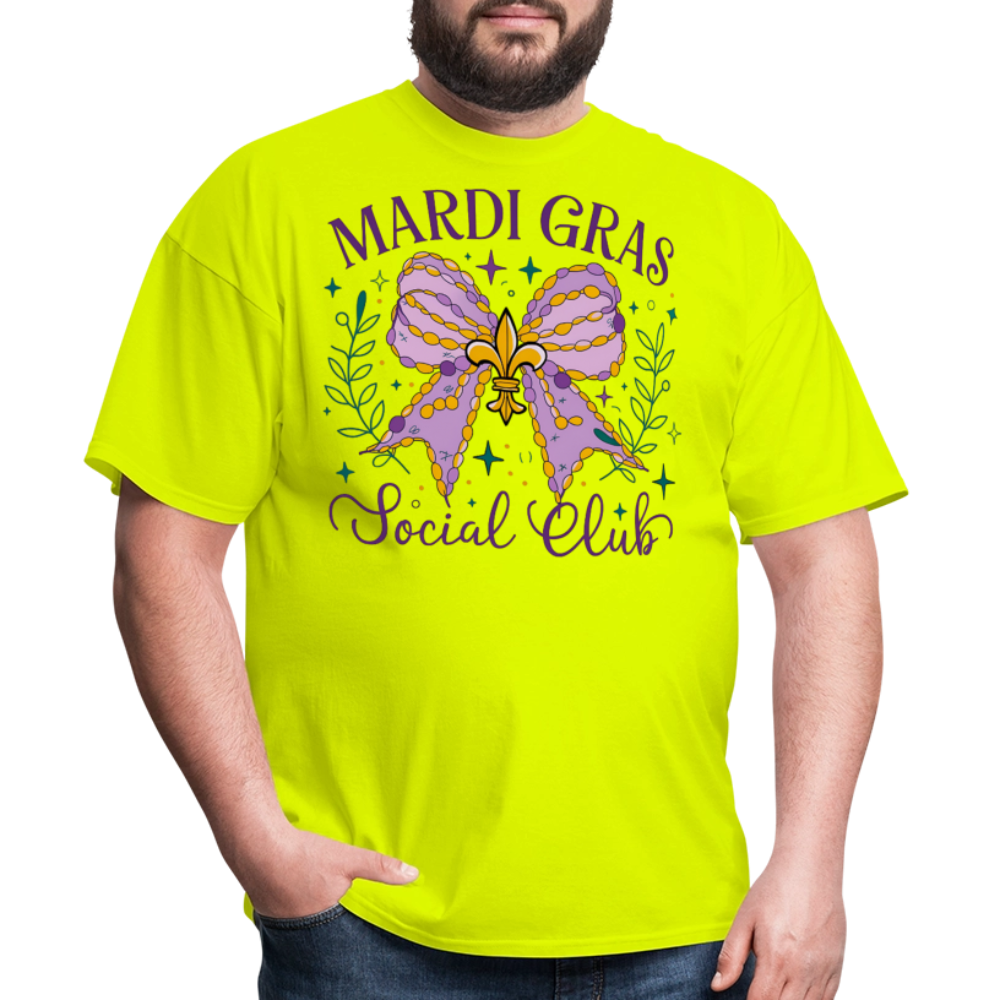 Mardi Gras Social Club  Shirt New Orleans Party Celebration T-Shirt - safety green