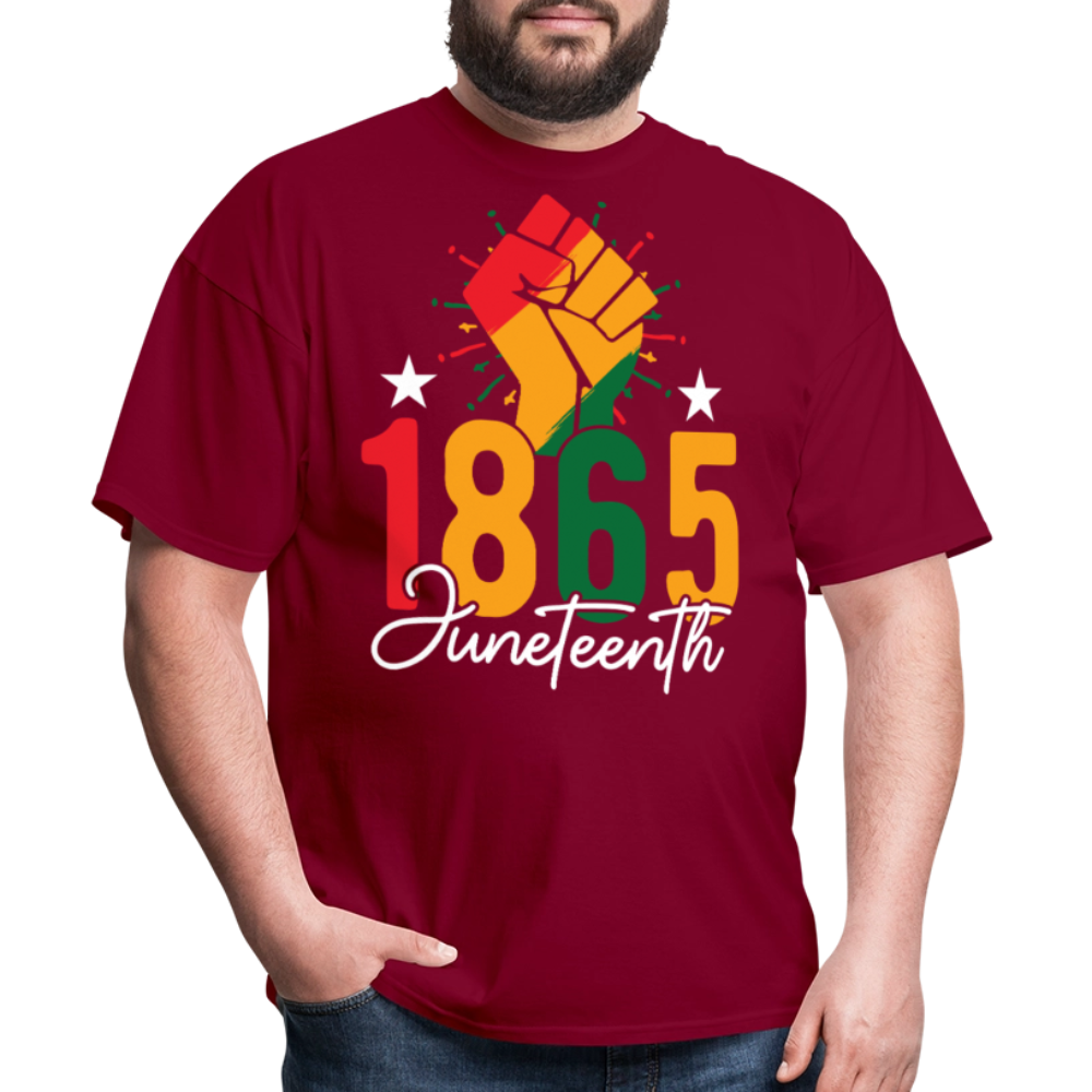 Best Black pride Tee 1865 Black Liberation T-shirt - burgundy