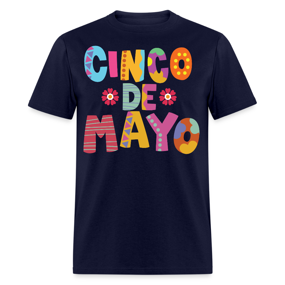 Mexican Holiday Celebration Tee Cinco De Mayo Colorful Graphic T-shirt - navy