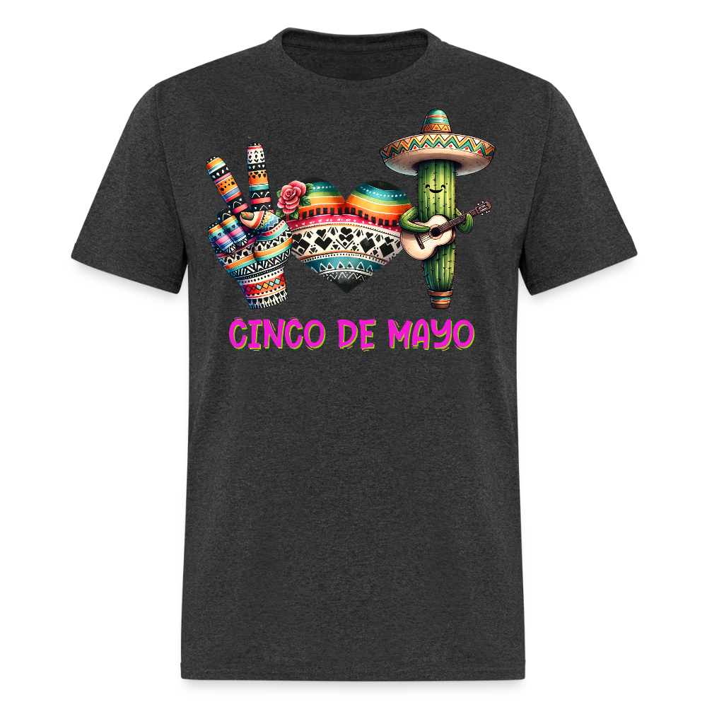 Cute Cactus Cinco de Mayo Tee Mexican-themed Party T-shirt - heather black