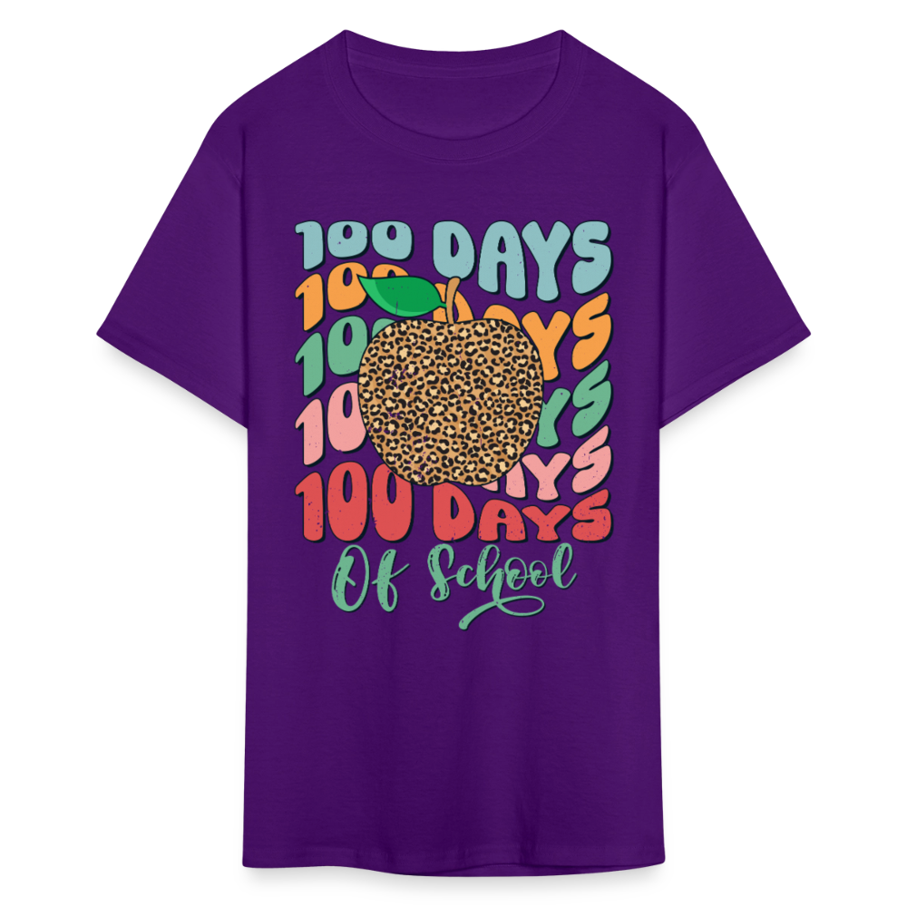 Leopard print 100 Days Of School Teacher Appreciation Gifts T-shirt - purple