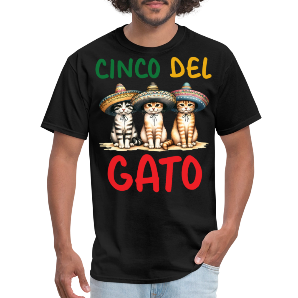 Cinco De Mayo Kitten Graphic Tee Funny Fiesta Cat T-shirt - black