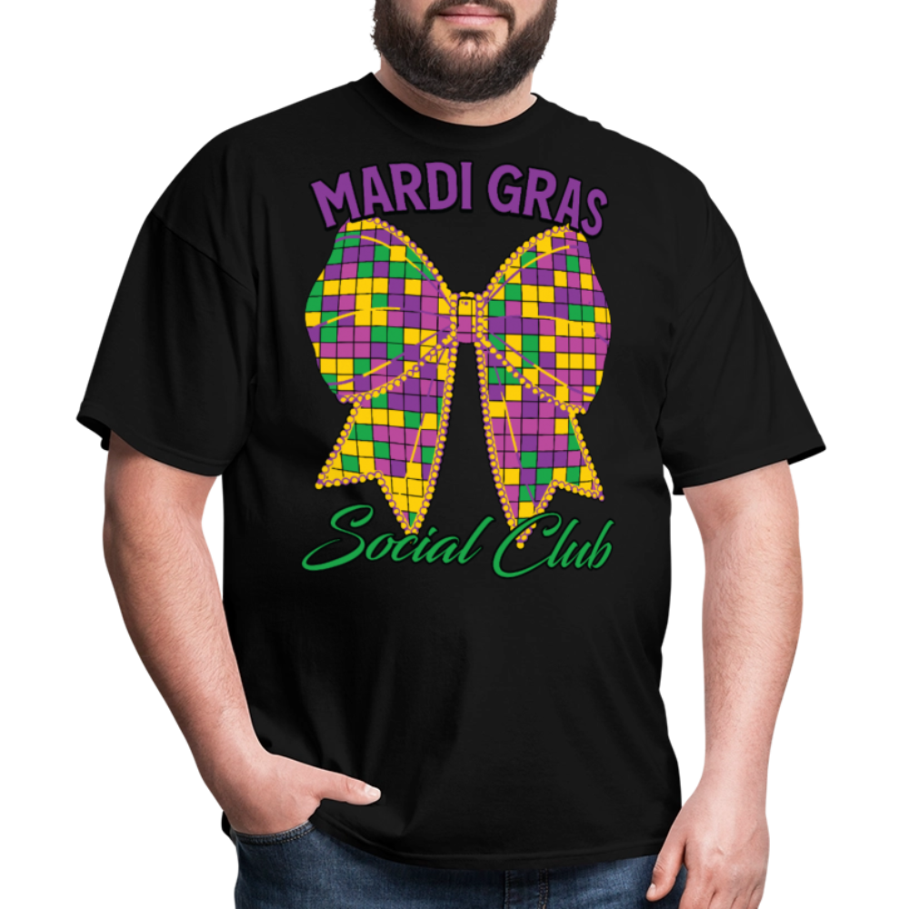 Mardi Gras Social Club Shirt For Women and Men Mardi Gras Bow T-shirt - black