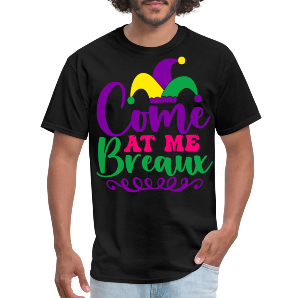 Mardi Gras Jester Hat Tee Come at me Breaux T-shirt - black