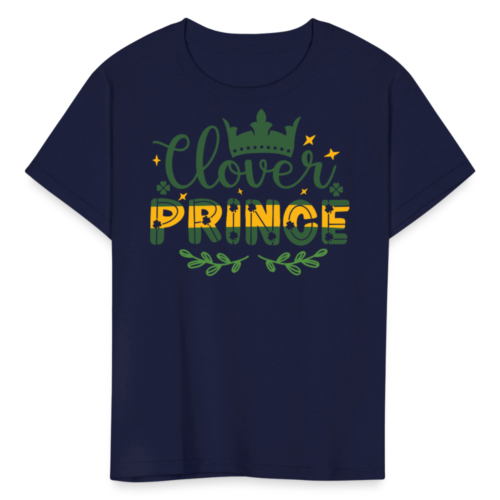 Clover Prince St Patrick’s Day Kids T-shirt - navy