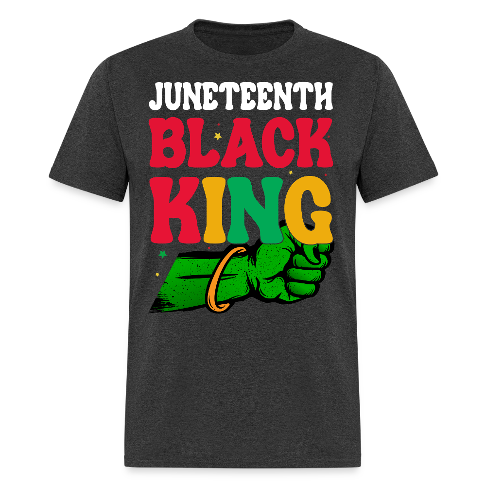 Juneteenth Black King African American Pride T-shirt - heather black