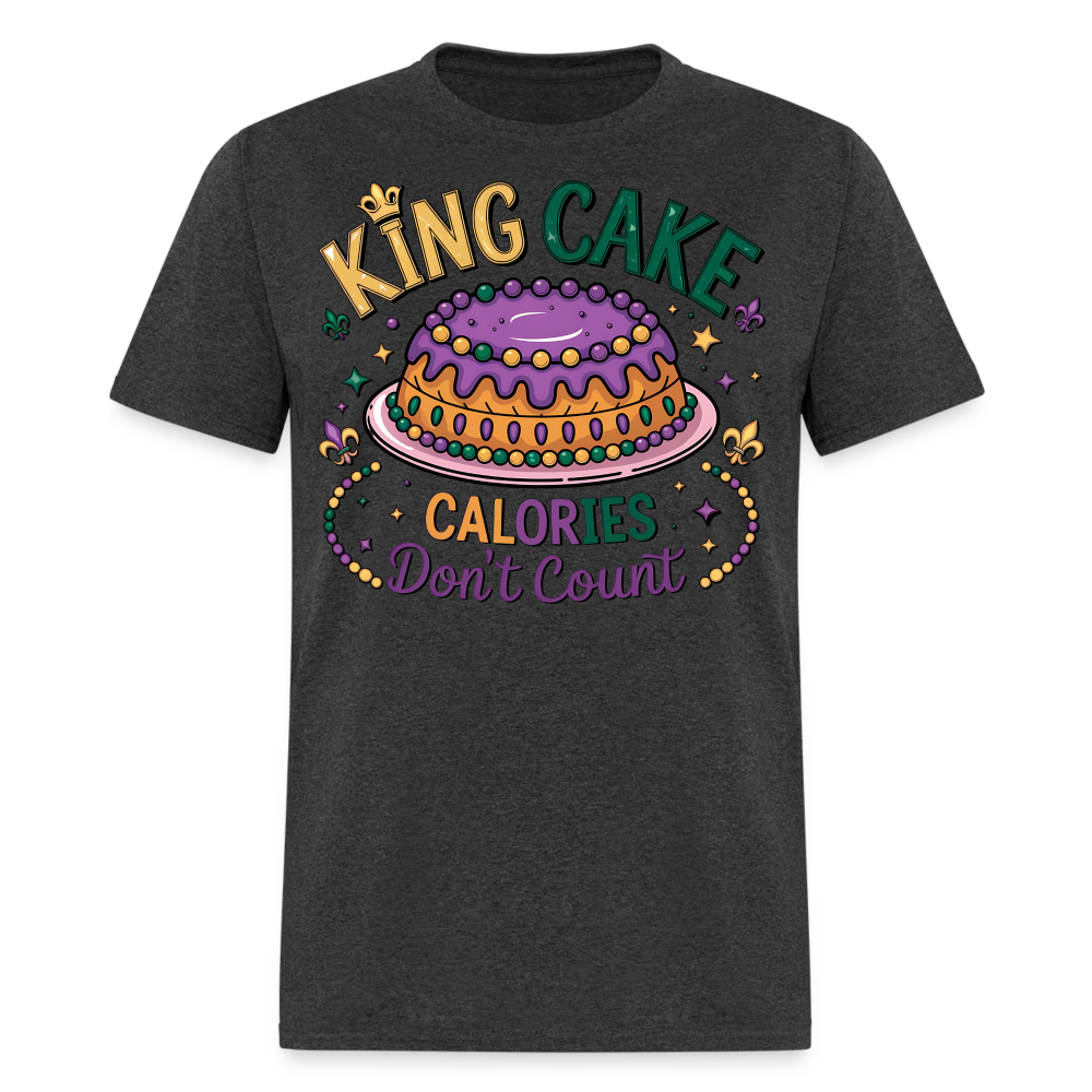 Funny King Cake Calories Don’t Count Tee Funny Mardi Gras T-shirt - heather black