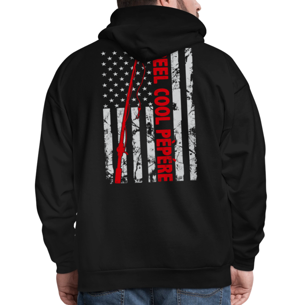 Reel Cool Pepere Patriotic Fishing Hoodie - black