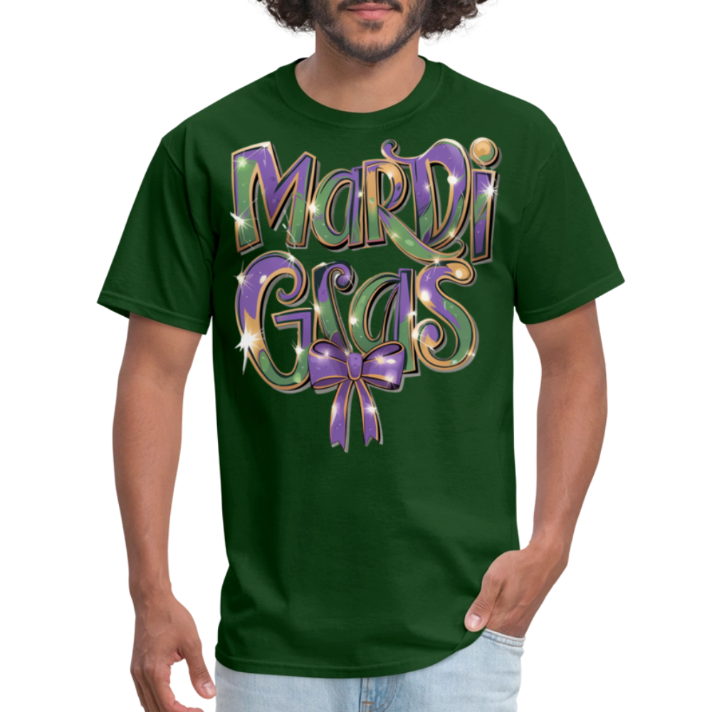 New Orleans Colorful Tee Mardi Gras Festival T-shirt - forest green