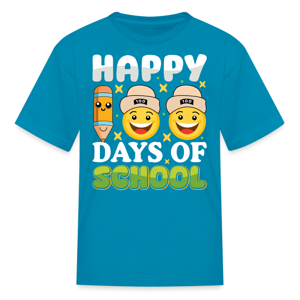 100 Days Of School Tee For Kids School Milestone Celebration T-shirt - turquoise