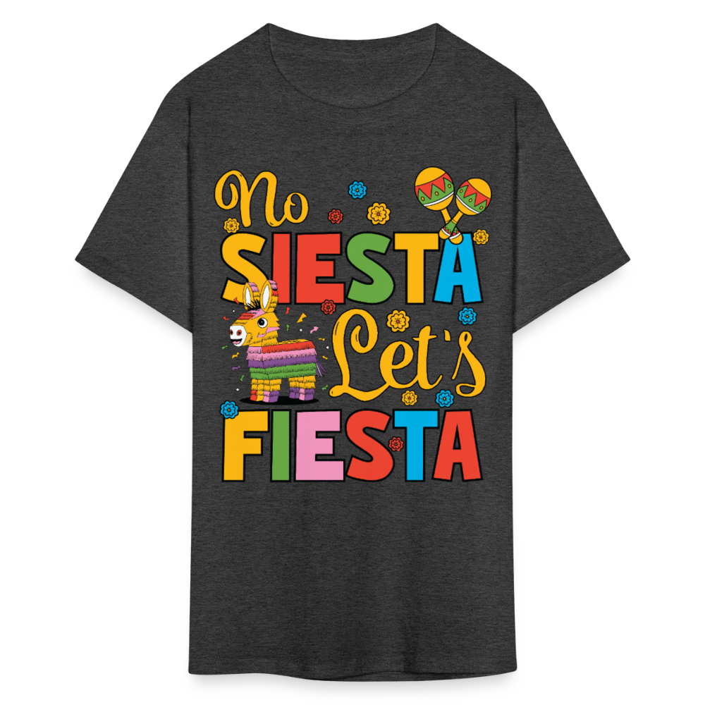 Funny Mexican Party Shirt for Fiesta Celebrations No Siesta Let's Fiesta T-shirt - heather black