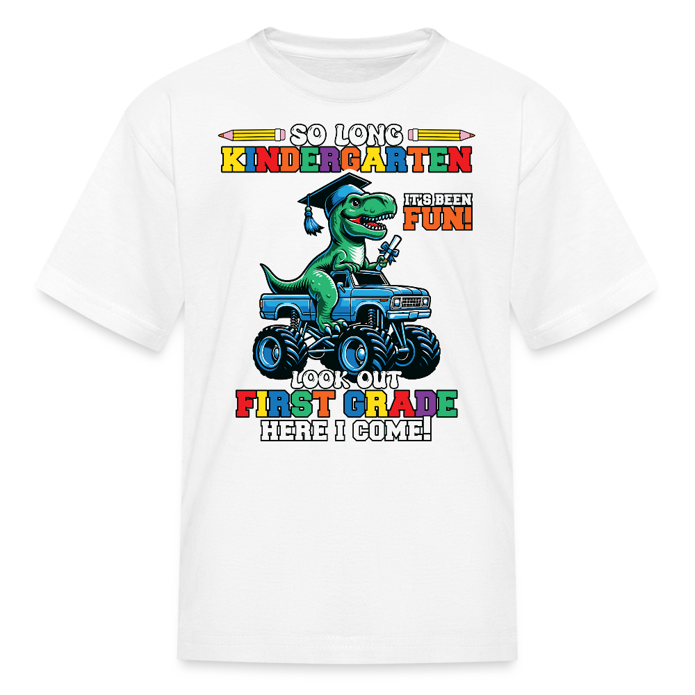 Dinosaur Back To School Kindergarten Graduation T-Shirt - white