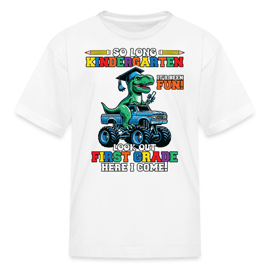 Dinosaur Back To School Kindergarten Graduation T-Shirt - white