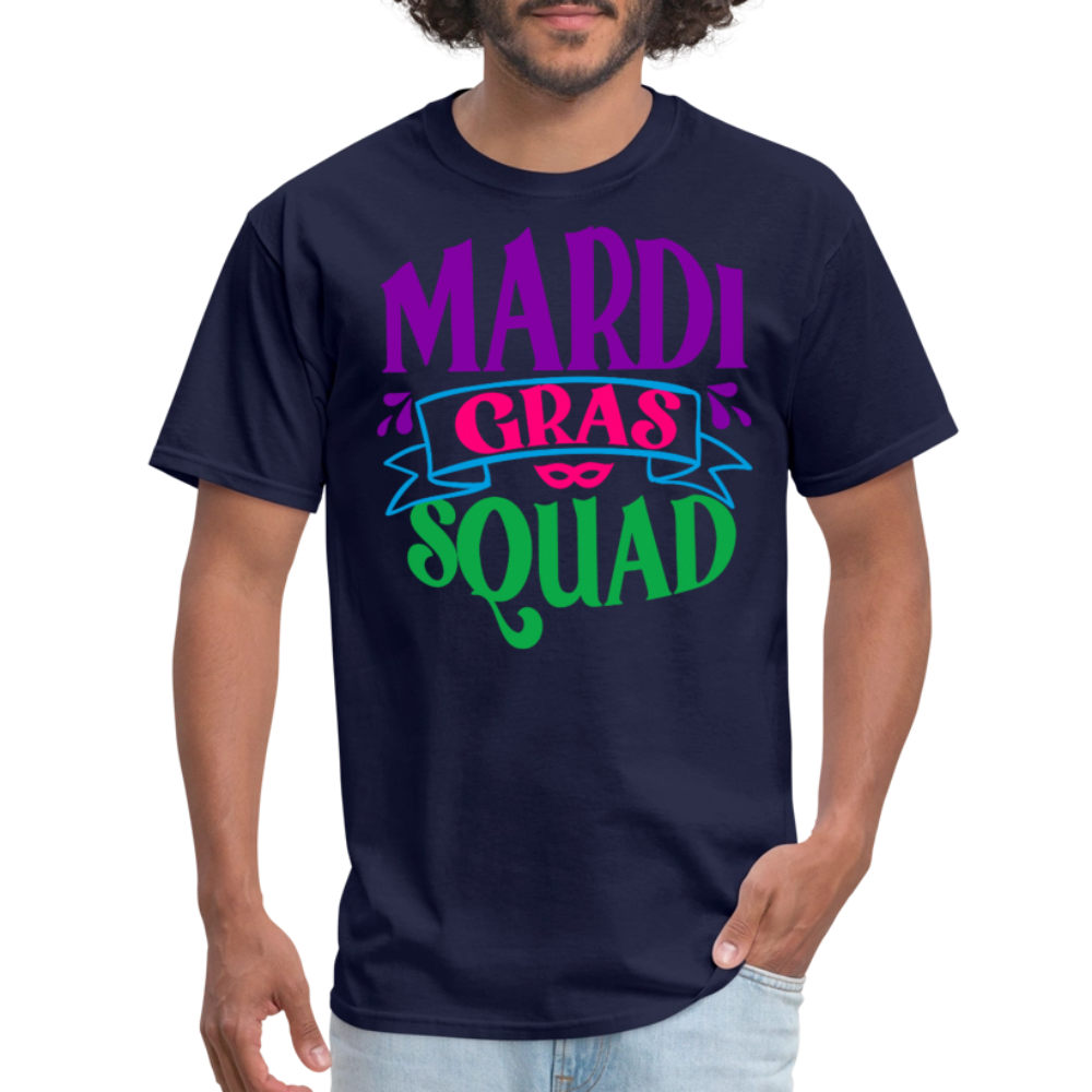 Mardi Gras Squad Matching Unisex T-Shirt - navy