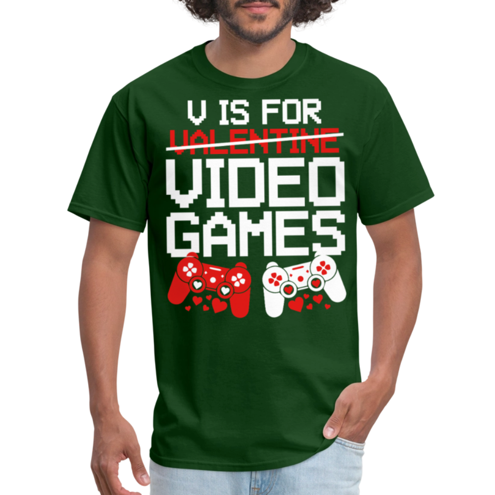 Valentine’s Day Gifts For Gamers Funny Gaming Couple Matching T-shirt - forest green