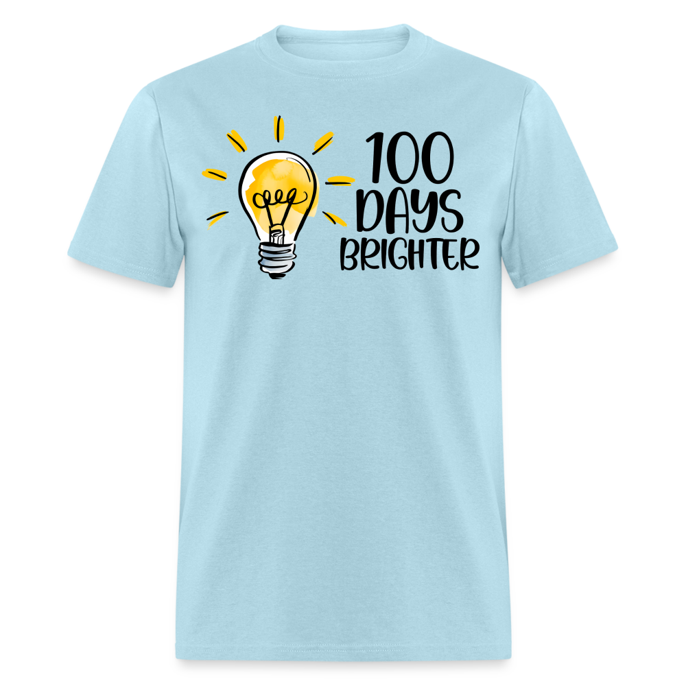 100 Days Brighter Tee for Teachers School Milestone Unisex T-Shirt - powder blue