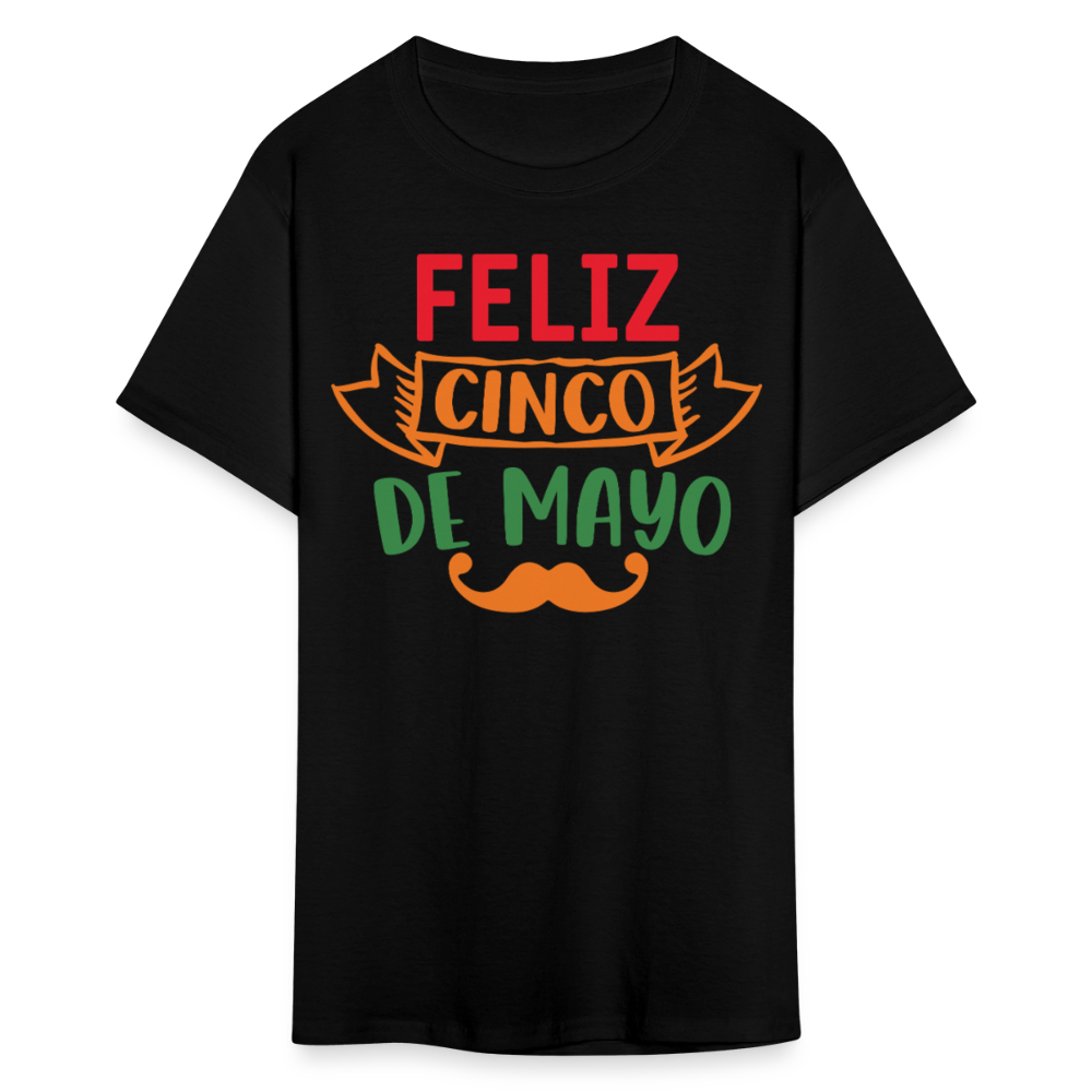 Mexican-themed Graphic Tees Feliz Cinco De Mayo T-shirt - black