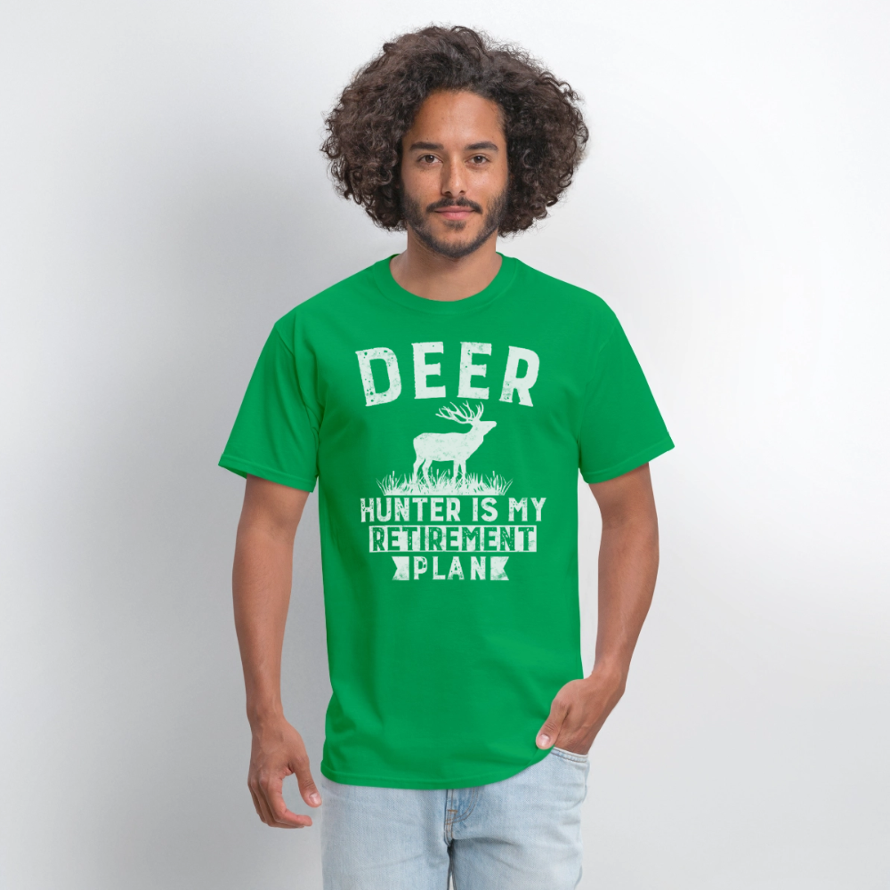 Deer Hunting Is My Retirement Plan Men's T-Shirt - bright green