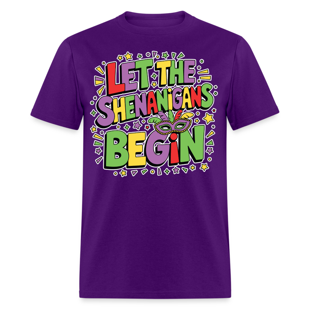 Masquerade Theme Party Outfit Let the Shenanigans Begin Classic T-Shirt - purple