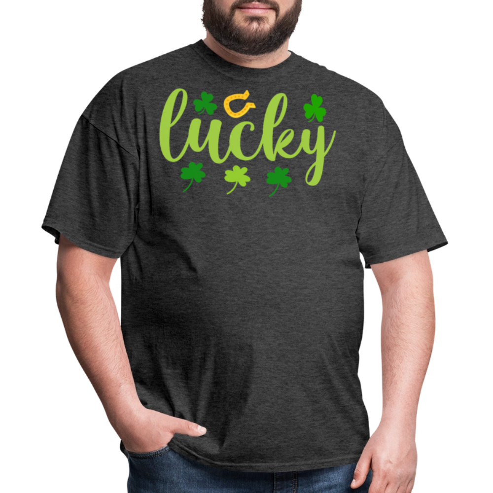 Irish Shamrock Lucky Tee St. Patrick’s Day Lucky Tee For Women T-shirt - heather black