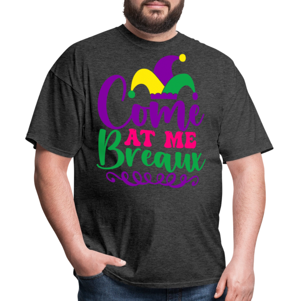 Mardi Gras Jester Hat Tee Come at me Breaux T-shirt - heather black