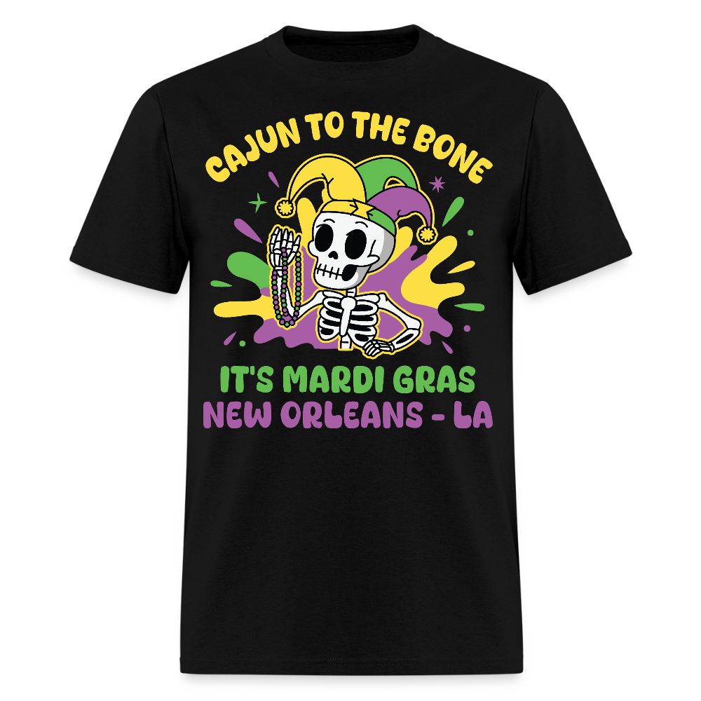 Mardi Gras Skeleton Tee For New Orleans Parade T-Shirt - black