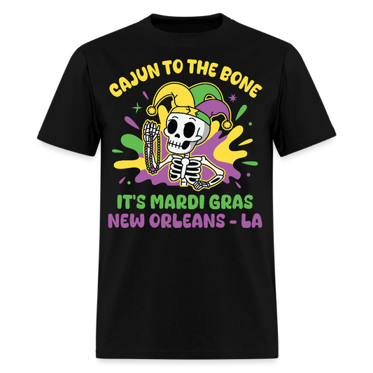 Mardi Gras Skeleton Tee For New Orleans Parade T-Shirt - black