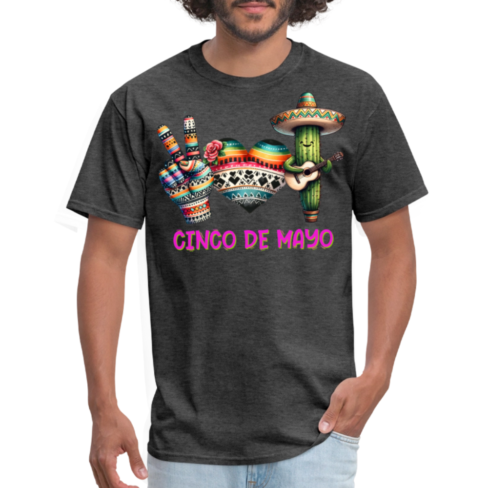 Cute Cactus Cinco de Mayo Tee Mexican-themed Party T-shirt - heather black