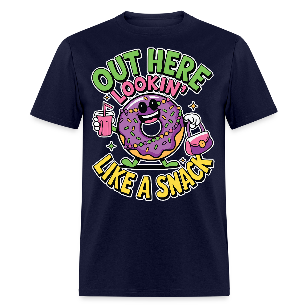 Out Here Looking Like A Snack Shirt Cool Cartoon Donut T-shirt - navy