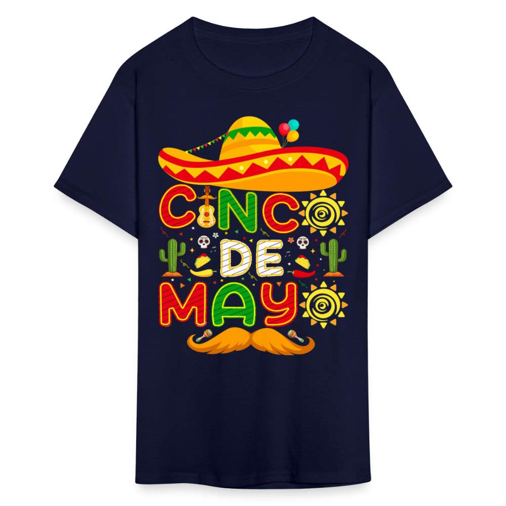 Mexican Fiesta Celebration Tee Cinco De Mayo Party T-shirt - navy