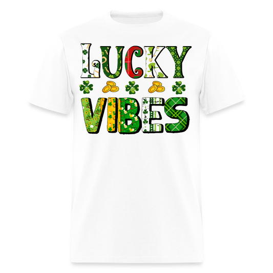 Lucky Vibes Graphic Tee With Shamrocks T-shirt - white