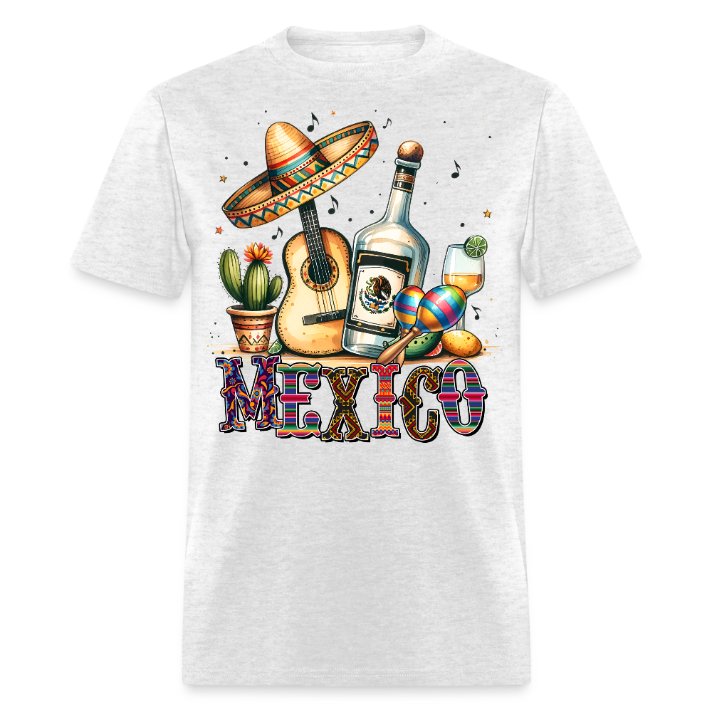 Vintage Mexican Tequila Graphic Tee Mariachi Music And Fiesta T-shirt - light heather gray