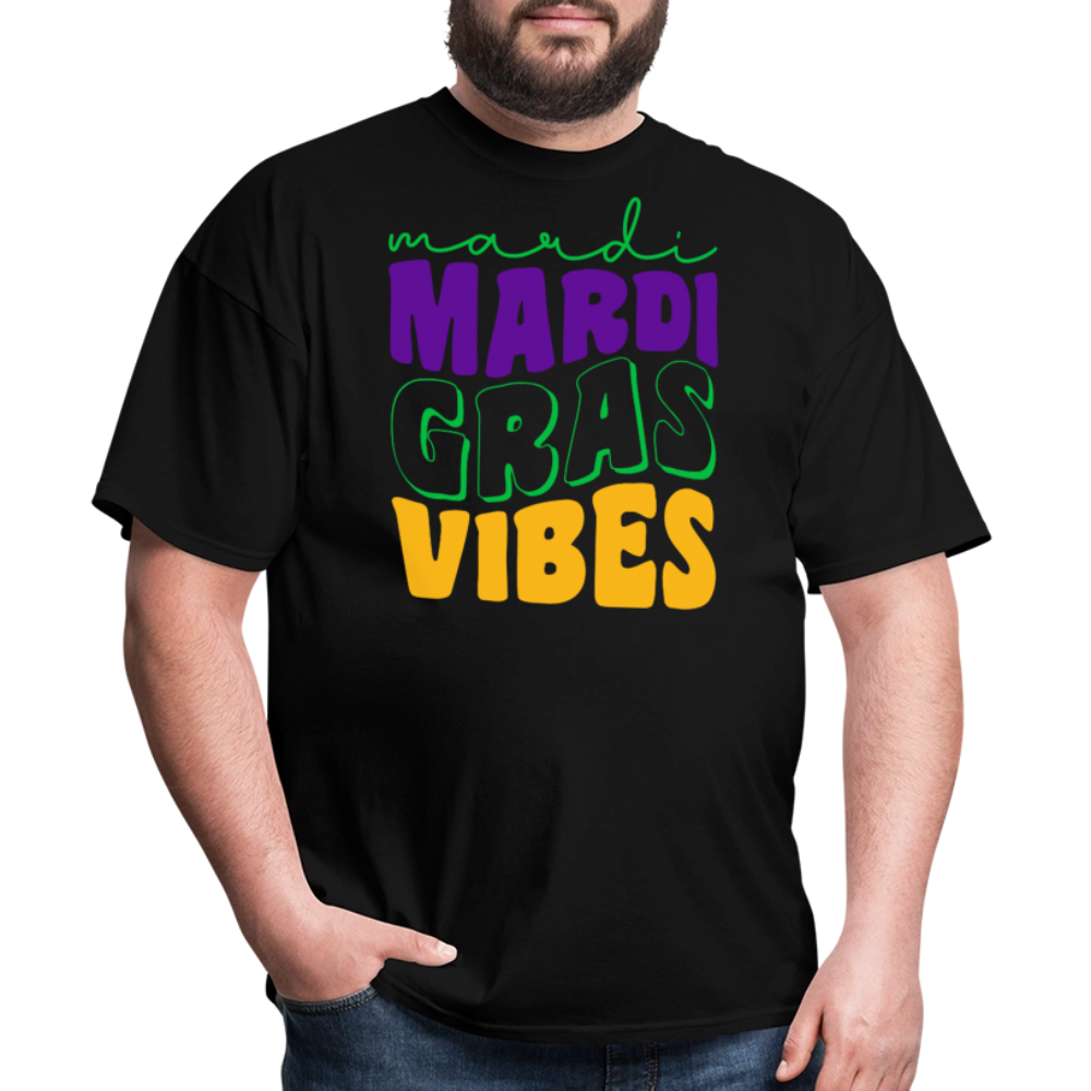 Colorful Mardi Gras Vibes Unisex T-shirt - black