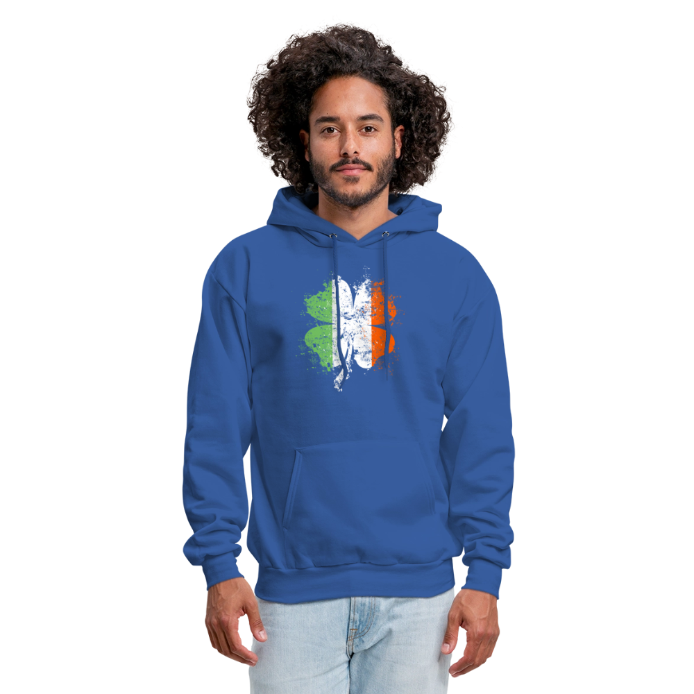 Irish Distressed Shamrock ST Patrick's Day Men's Hoodie - royal blue