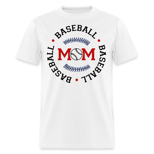 Baseball Mom Life Graphic T-shirt - white