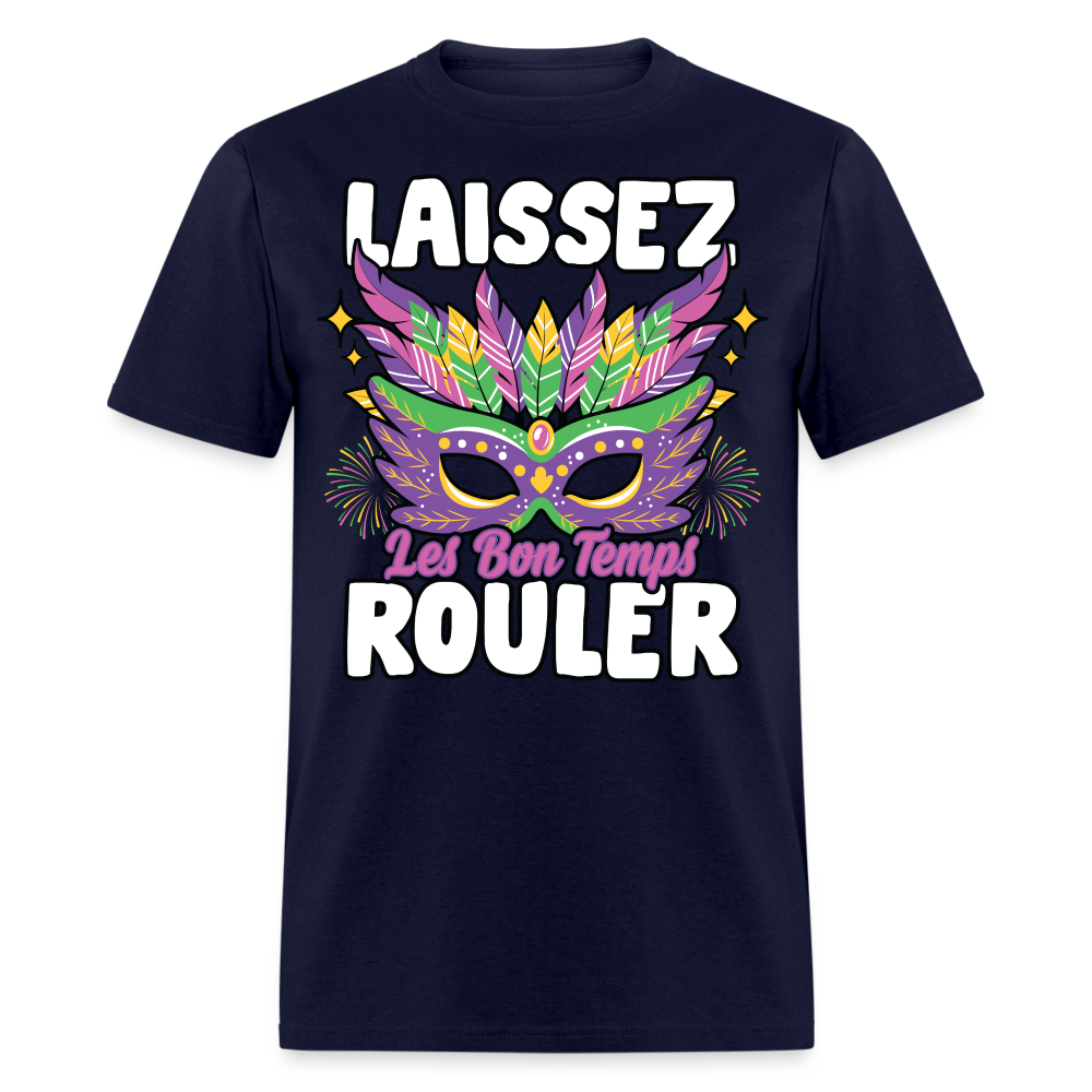 Mardi Gras Party Tee Laissez Les Bon Temps Roule T-shirt - navy