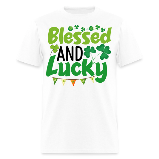 Blessed And Lucky Irish Festival T-shirt - white