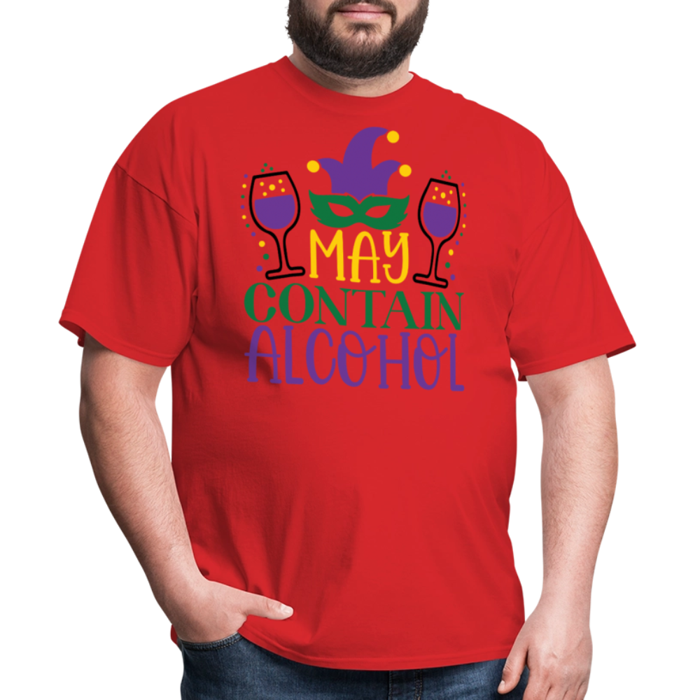 May Contain Alcohol Mardi Gras Unisex T-Shirt - red