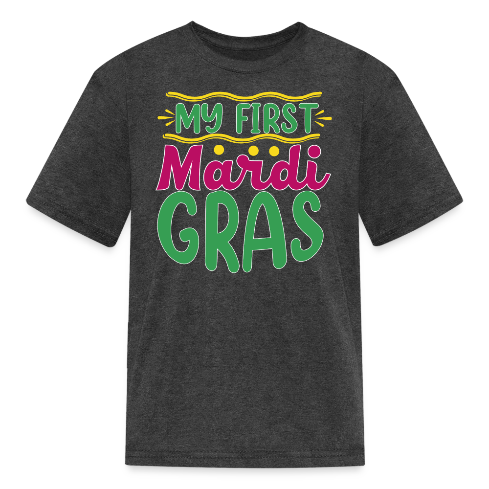 Baby’s First Mardi Gras Outfit Colorful Festival T-shirt - heather black