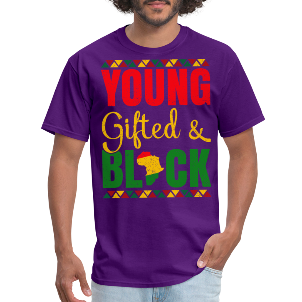 African Heritage Tee Young Gifted and Black T-Shirt - purple