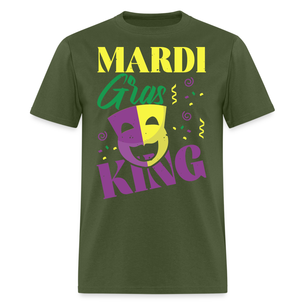 Masquerade Mask Tee Funny Mardi Gras King T-shirt - military green