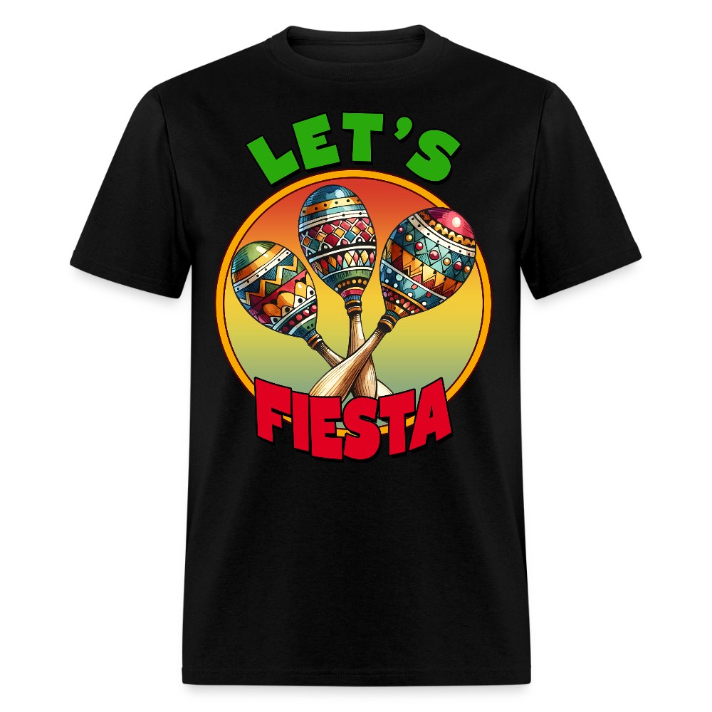 Let’s Fiesta Mexican Party Shirt Colorful Maracas Fiesta T-shirt - black