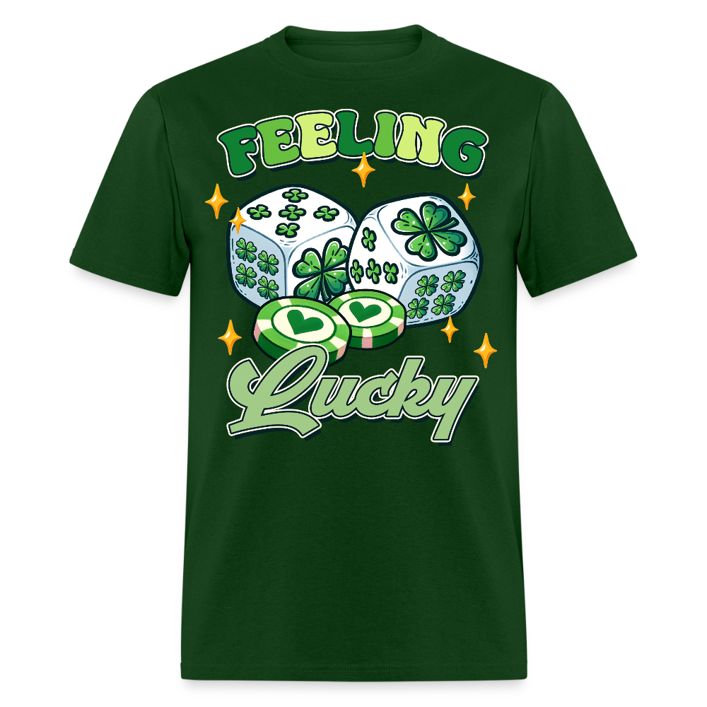 Feeling Lucky Tee For Poker And Slot Players T-shirt - forest green