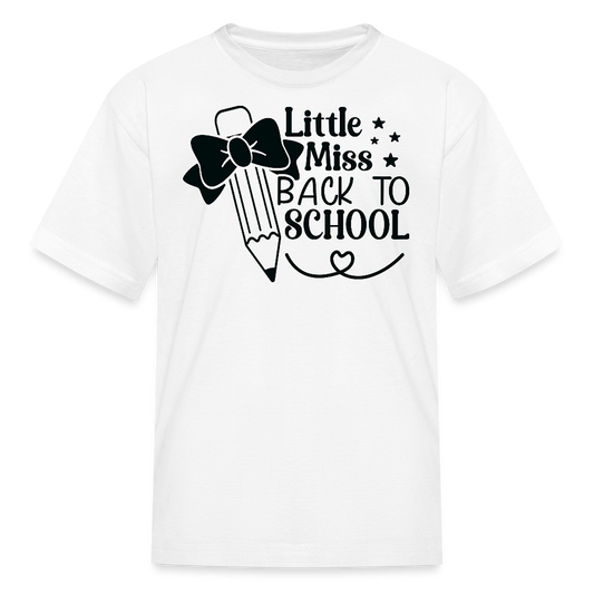 Little Miss Back To School Pencil And Bow T-Shirt - white
