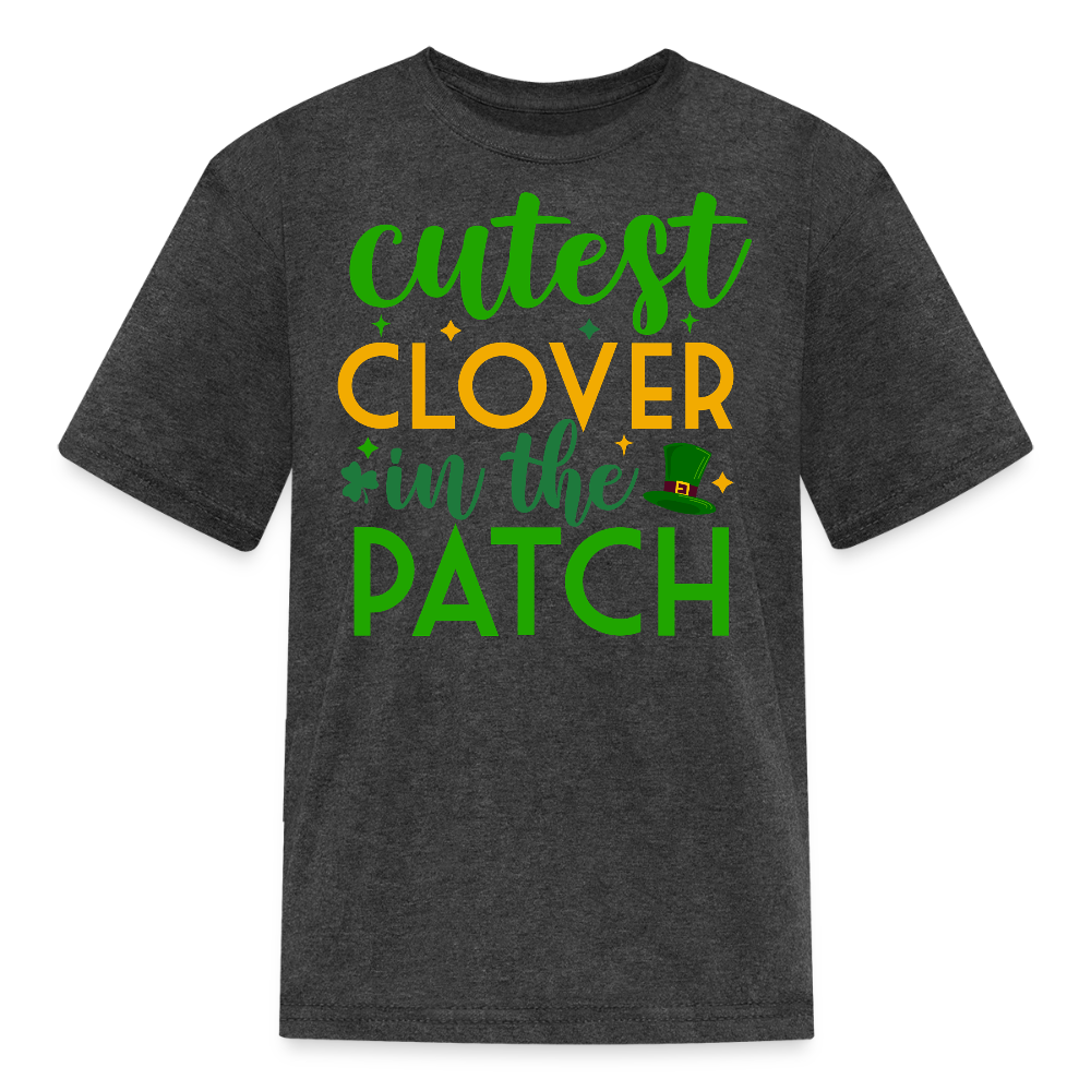 Cutest Clover In The Patch Kids T-shirt - heather black