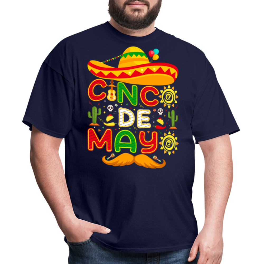 Mexican Fiesta Celebration Tee Cinco De Mayo Party T-shirt - navy