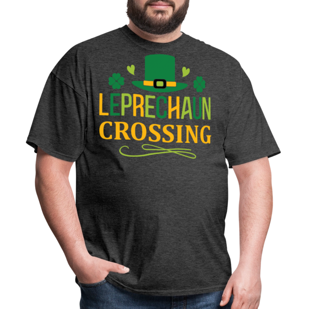 Leprechaun Crossing St Patrick’s Day T-shirt - heather black