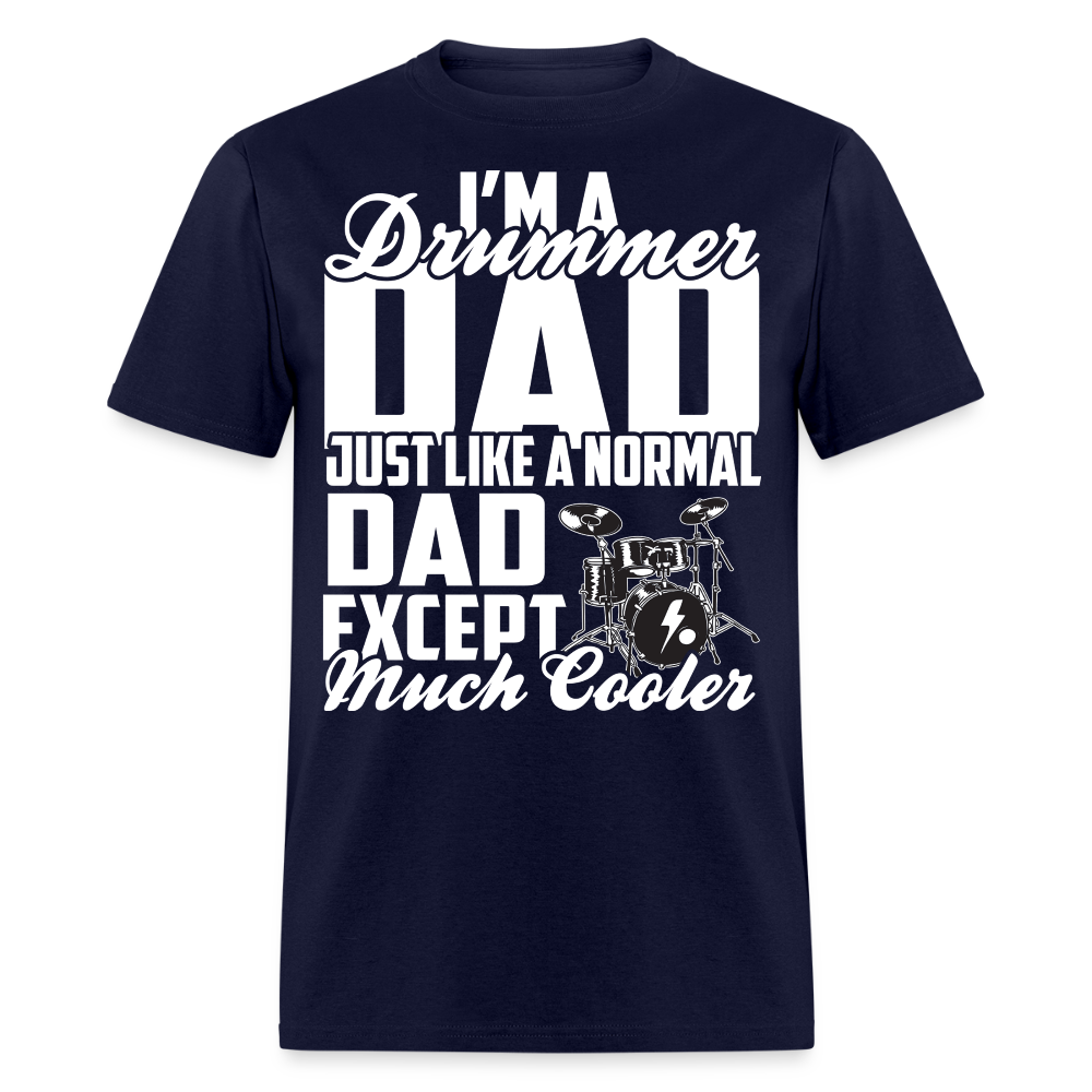 Funny Musician Drummer Dad T-shirt - navy